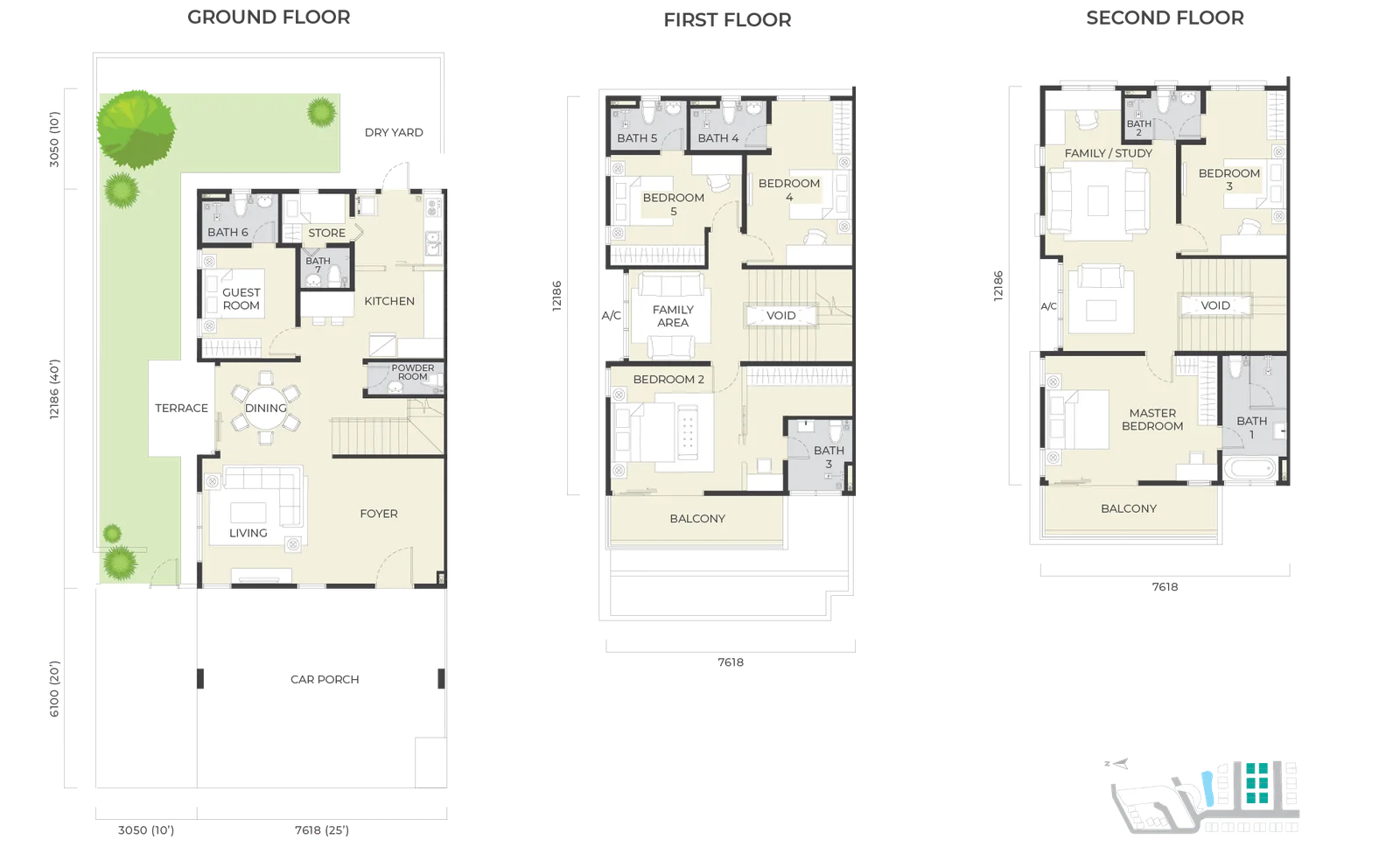 Daya Residence Phase 1 Semi-D Type A floor plan