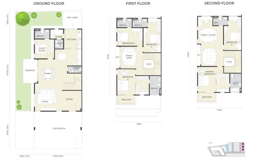 Daya Residence Phase 1 Semi-D Type B floor plan