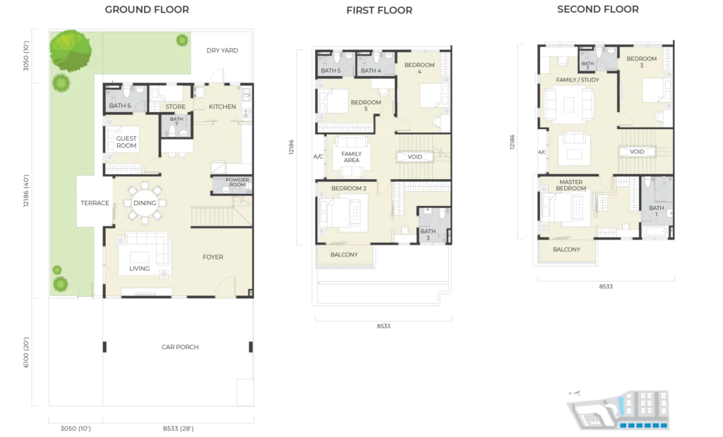 Daya Residence Phase 1 Semi-D Type D floor plan