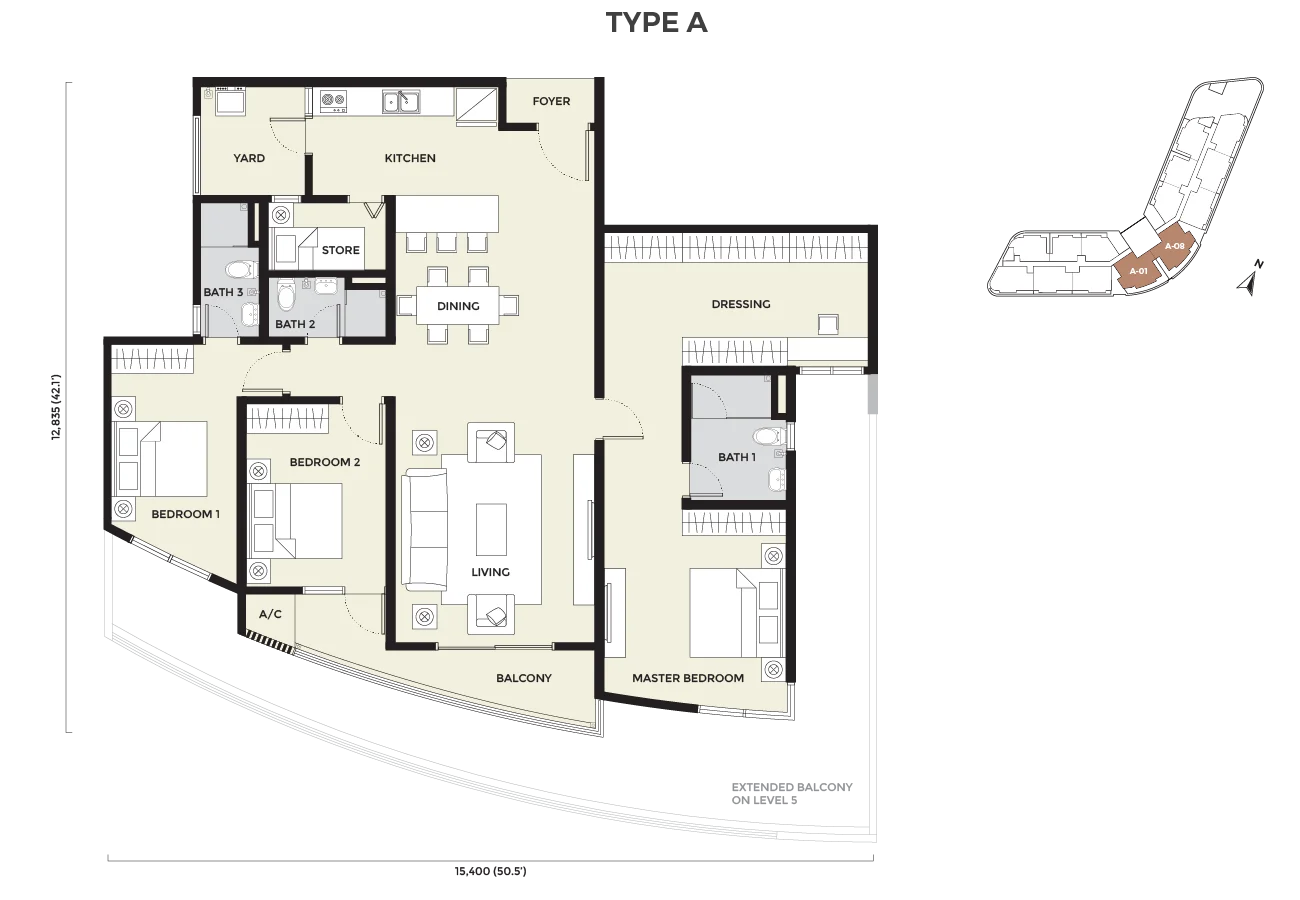 Daya Residence Phase 2 Condominium Type A floor plan
