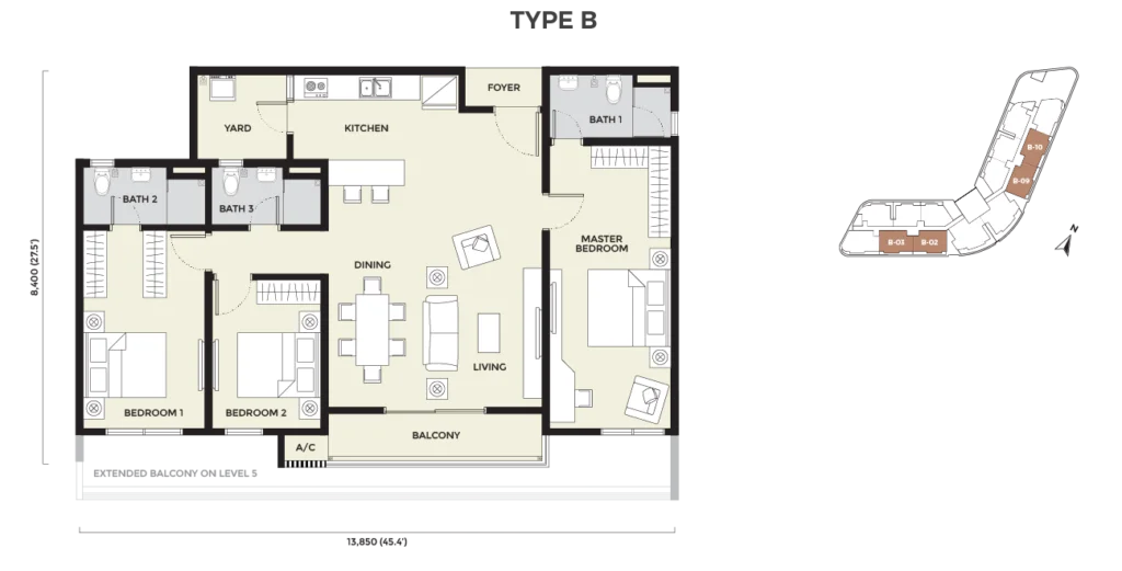 Daya Residence Phase 2 Condominium Type B floor plan